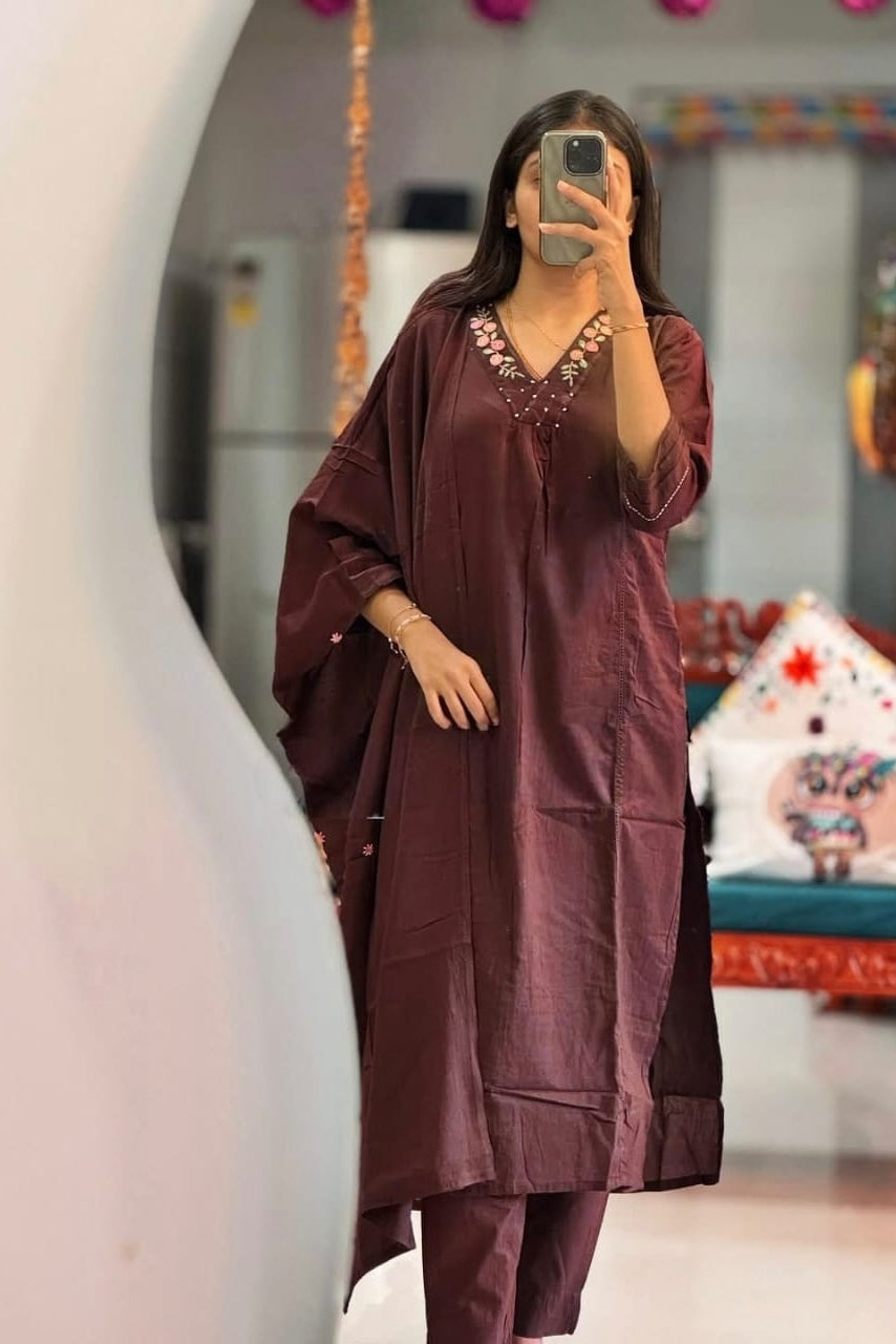 NeelTarang Heavy Cotton Embroidered Suit Set