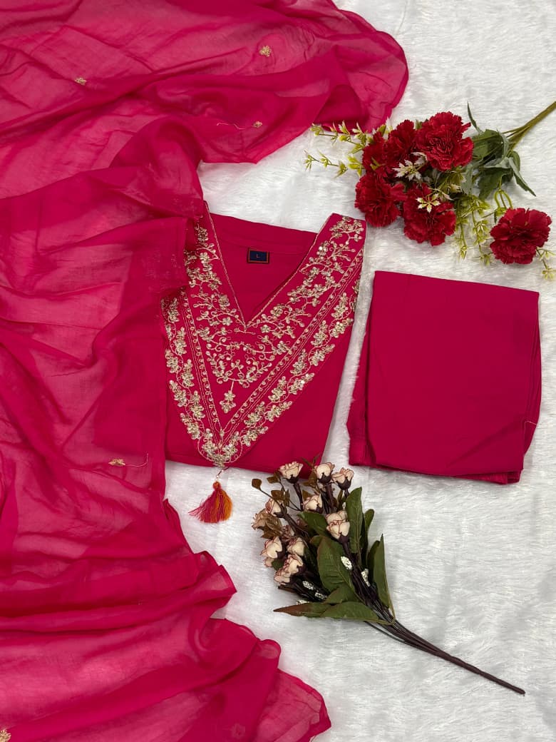 Riwaayat Cotton Mal Embroidered Anarkali Set