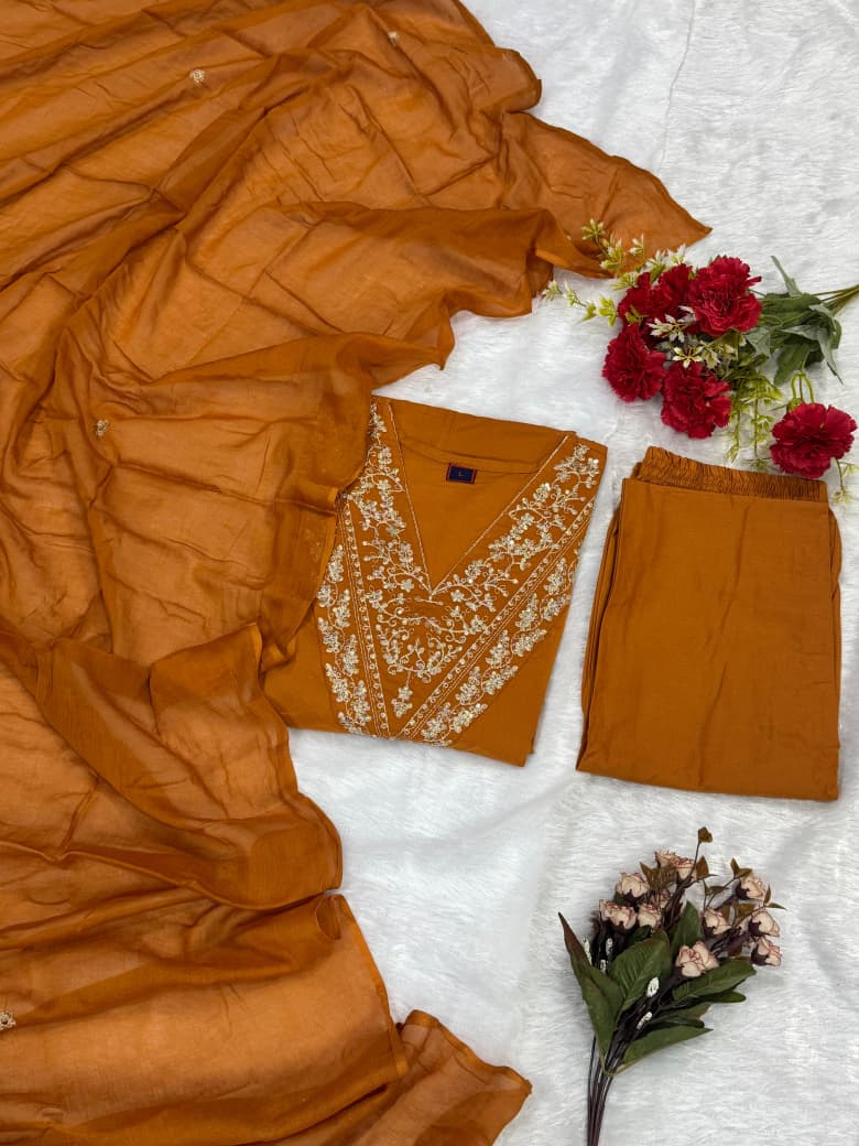 Riwaayat Cotton Mal Embroidered Anarkali Set