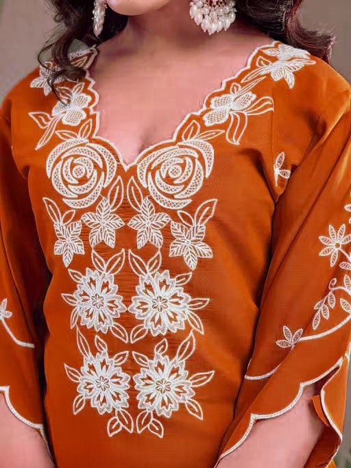 Kumkum Saaj Roman Silk Embroidered Suit Set