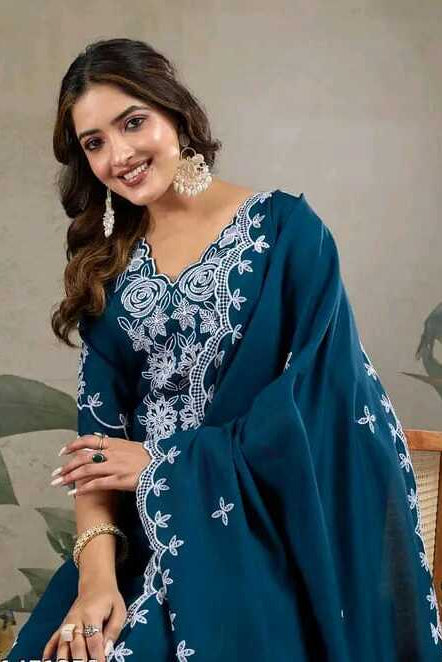 Kumkum Saaj Roman Silk Embroidered Suit Set