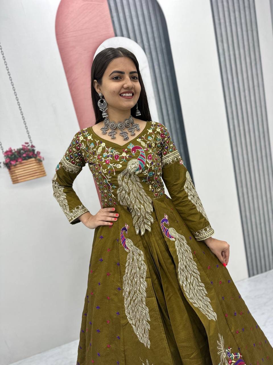 Royal Amethyst Festival Special Crop Top with Shrug Lehenga Set