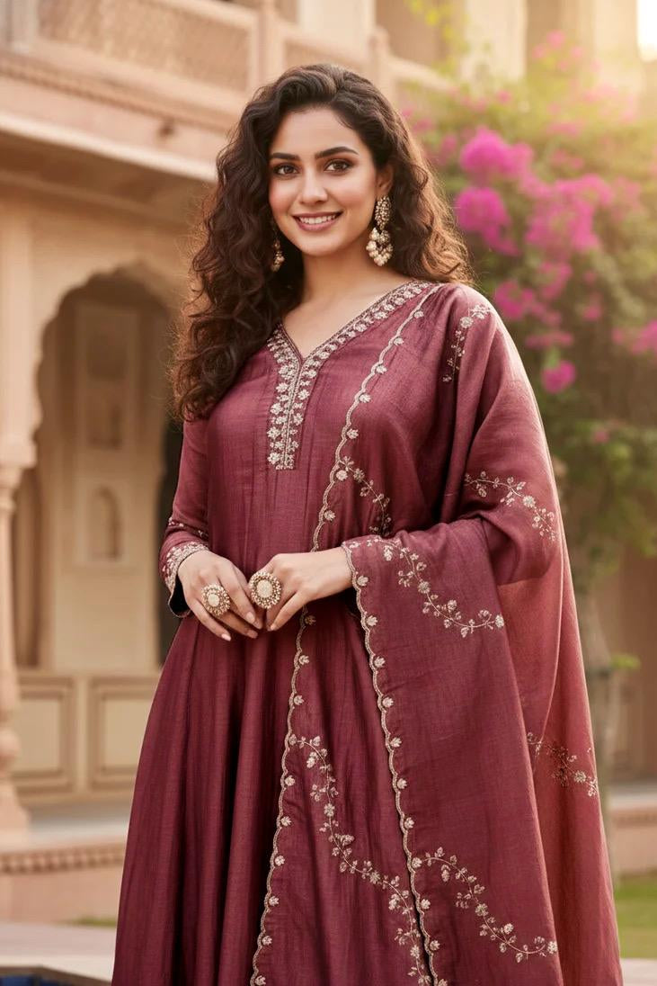 Zareen Aura Embroidered Anarkali Kurti Pant Set