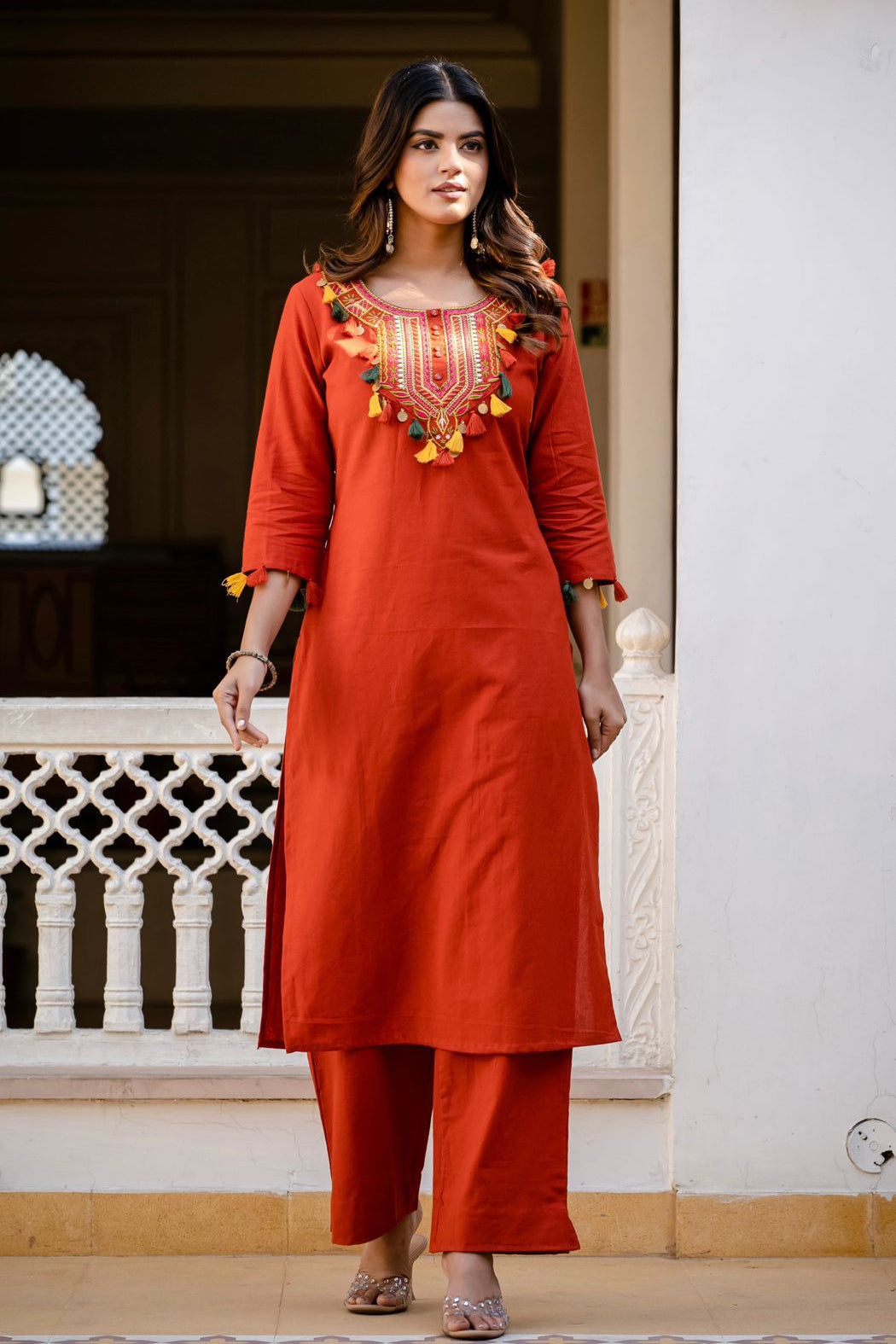 Gulnaar Craft Cotton Flex Kurti Palazzo Co-Ord Set