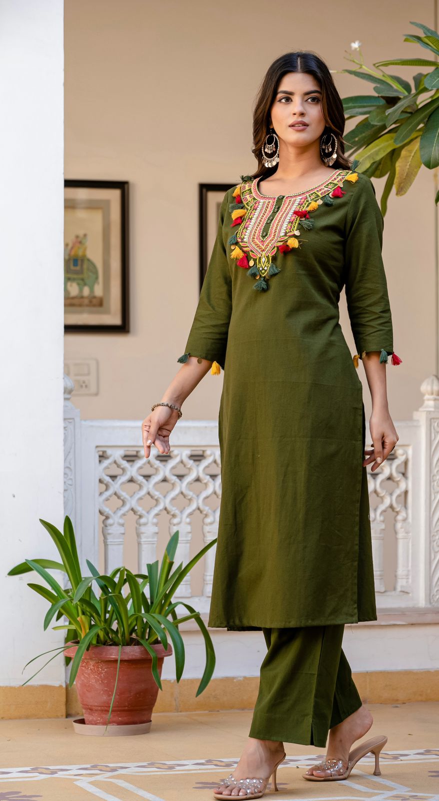 Gulnaar Craft Cotton Flex Kurti Palazzo Co-Ord Set