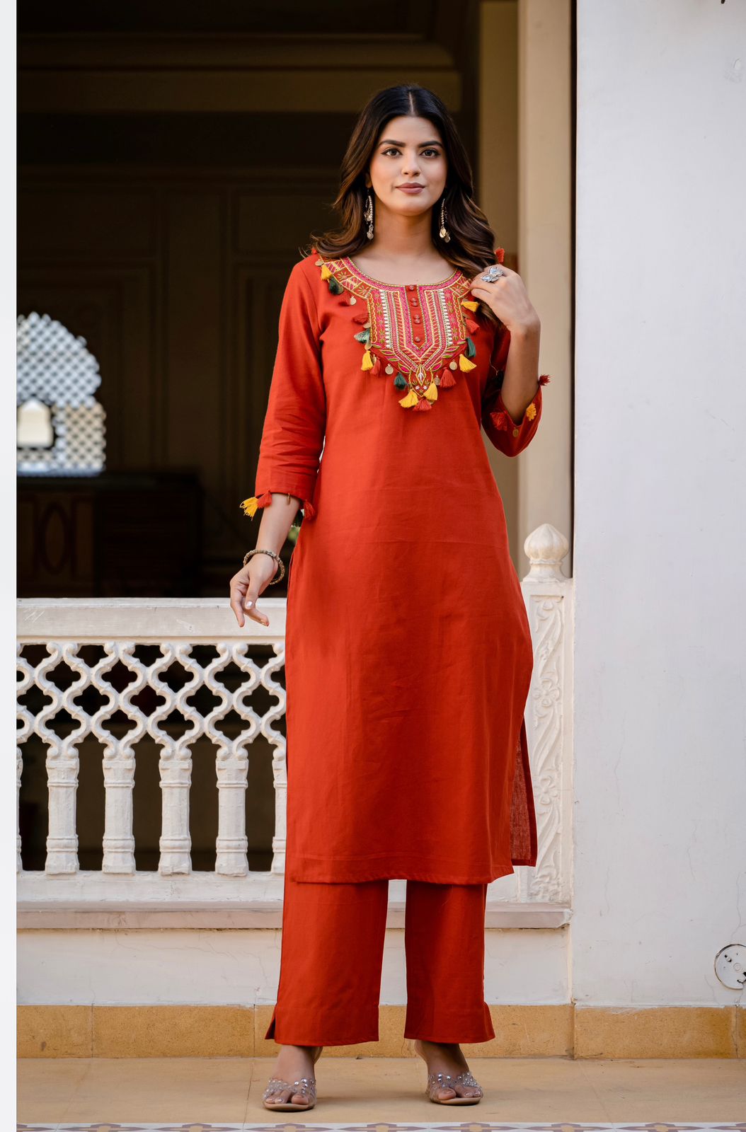 Gulnaar Craft Cotton Flex Kurti Palazzo Co-Ord Set