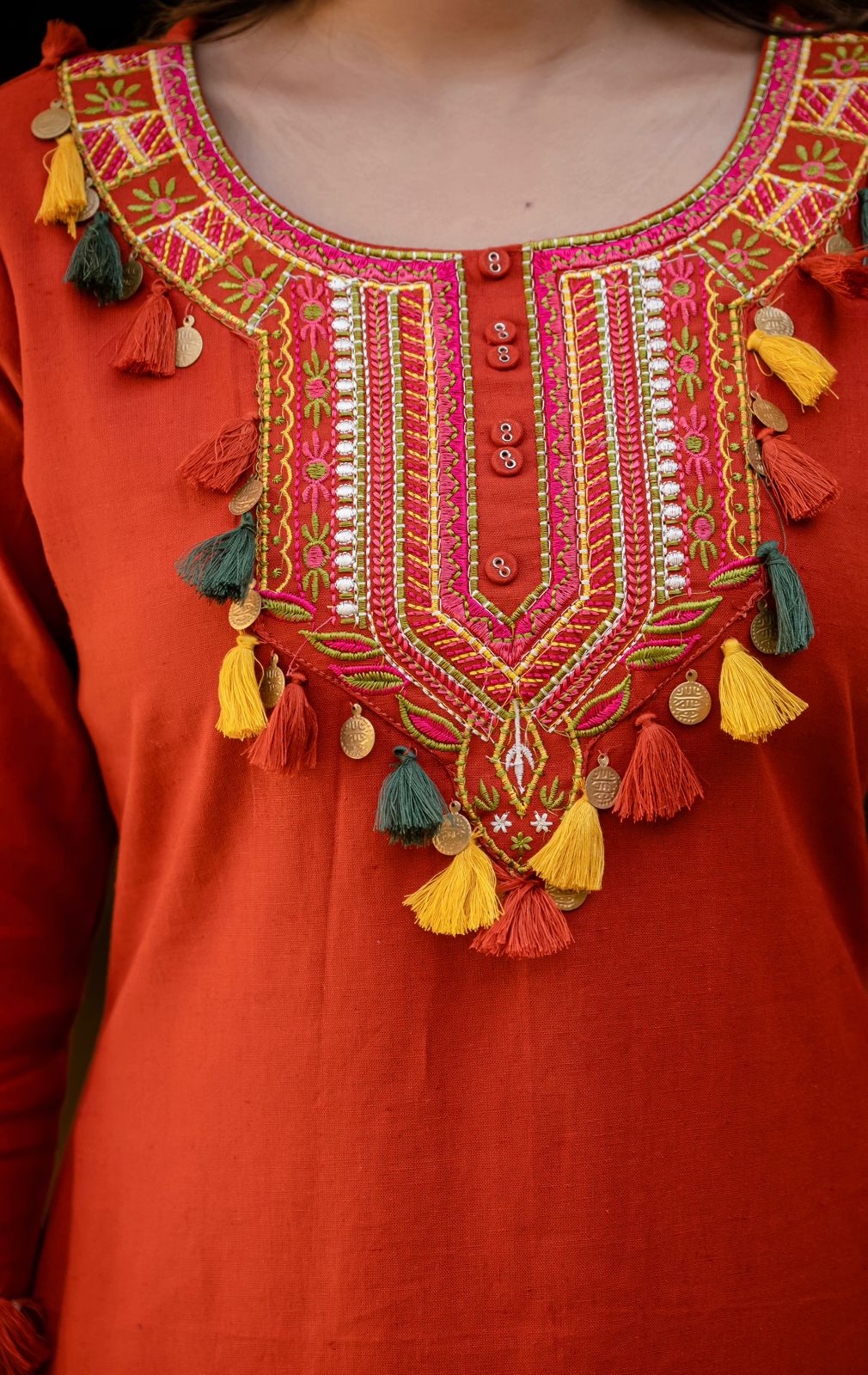 Gulnaar Craft Cotton Flex Kurti Palazzo Co-Ord Set