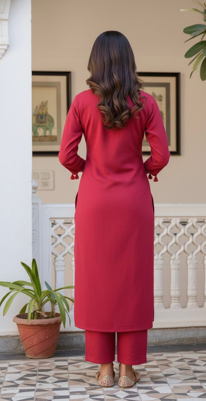Gulnaar Craft Cotton Flex Kurti Palazzo Co-Ord Set