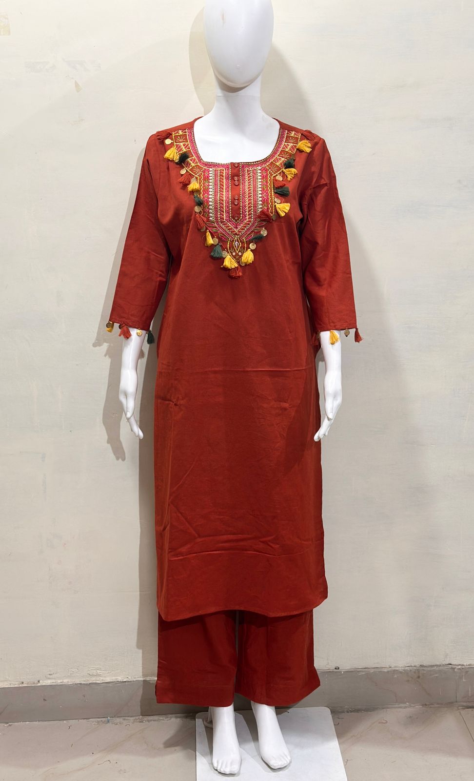 Gulnaar Craft Cotton Flex Kurti Palazzo Co-Ord Set