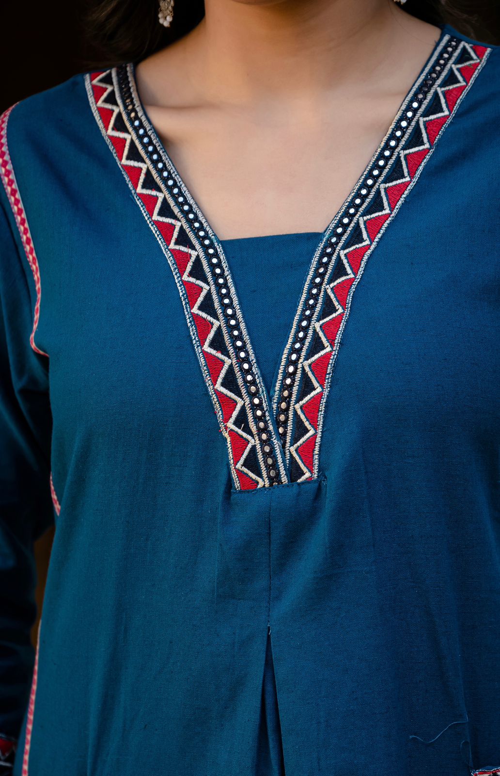 SuryaVira Embroidered Cotton Flex Co-ord Set