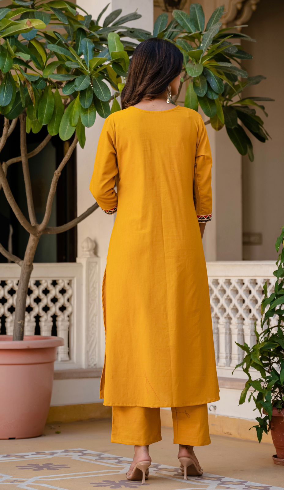 SuryaVira Embroidered Cotton Flex Co-ord Set