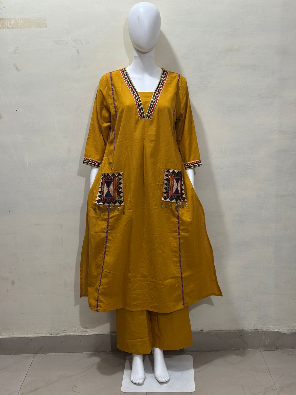 SuryaVira Embroidered Cotton Flex Co-ord Set