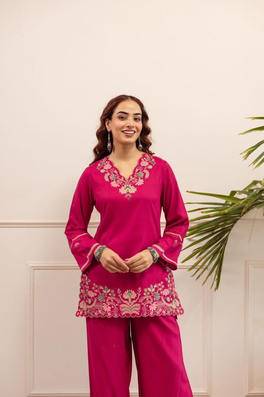 Noir Aabha Pure Cotton Embroidered Co-Ord Set
