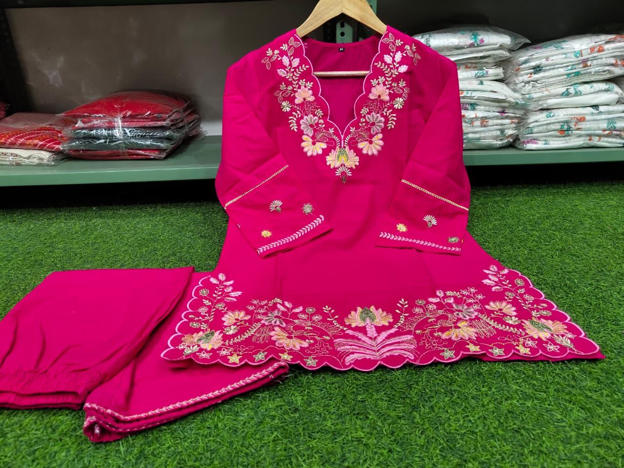 Noir Aabha Pure Cotton Embroidered Co-Ord Set