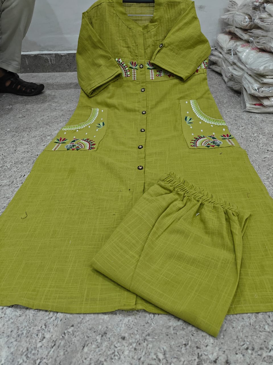 Violet Aira Mirrorwork Cotton Flex Co-Ord Set