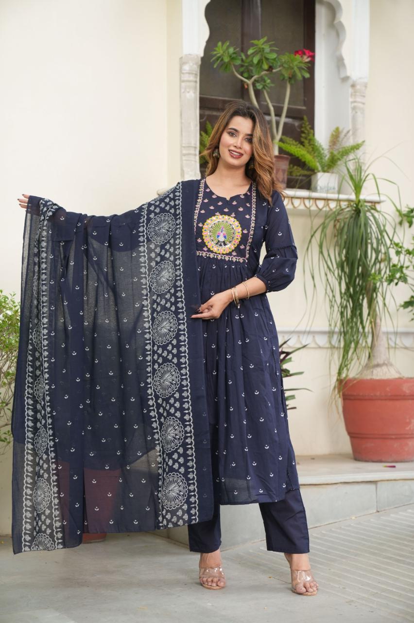 Neel Saaz Embroidered Anarkali Suit Set