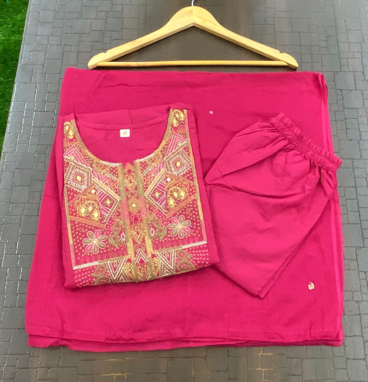 Aalaya Cotton Embroidered Anarkali Suit Set