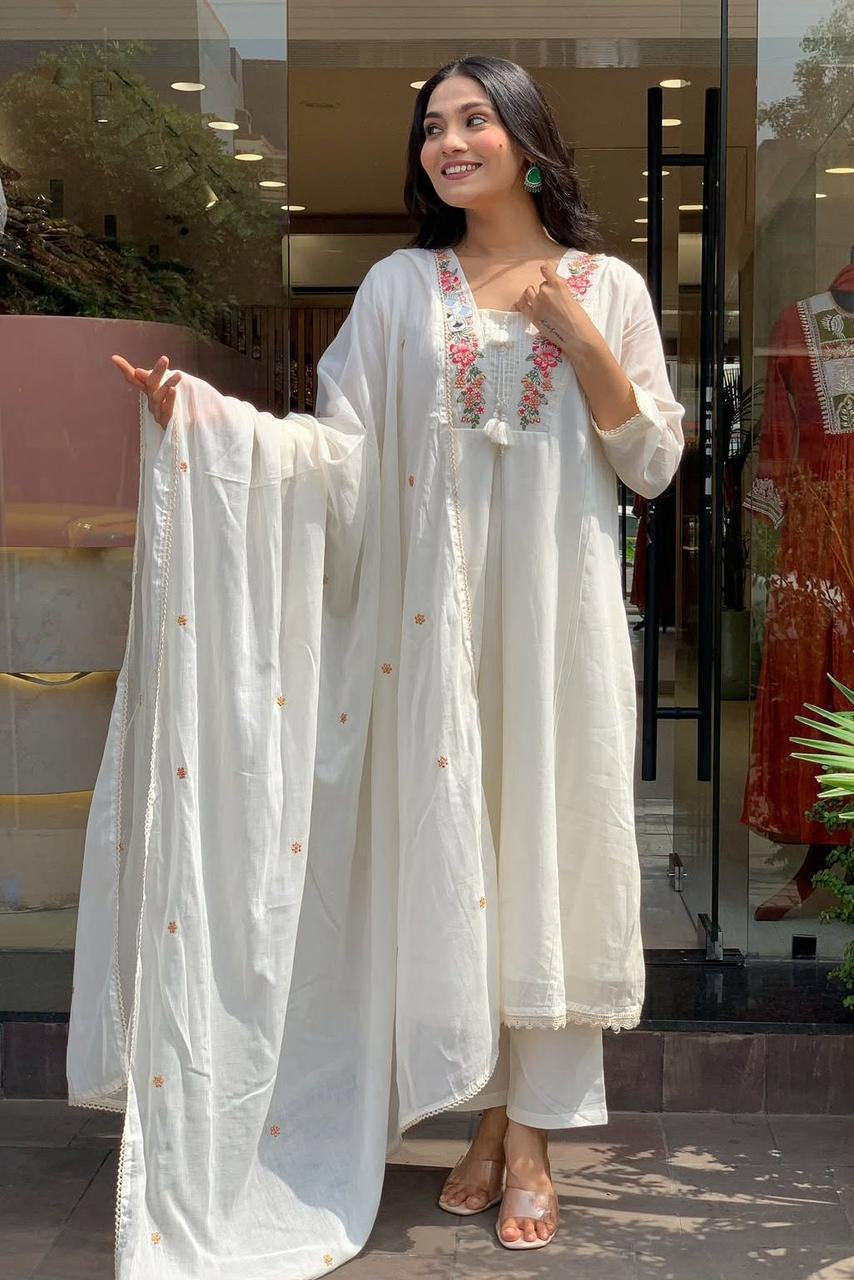 Kaalika Handcrafted Pure Cotton A-Line Suit Set