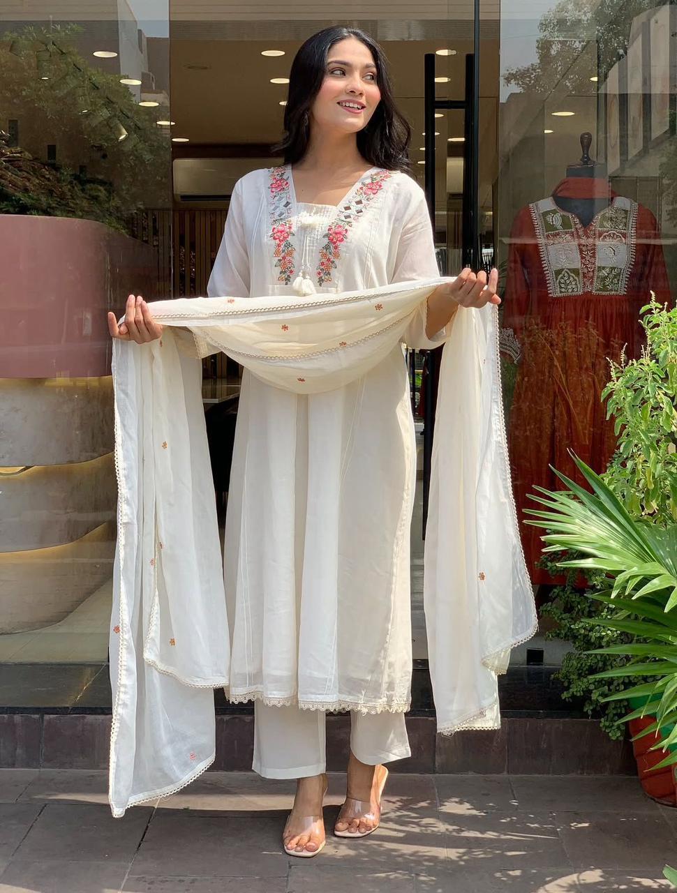 Kaalika Handcrafted Pure Cotton A-Line Suit Set