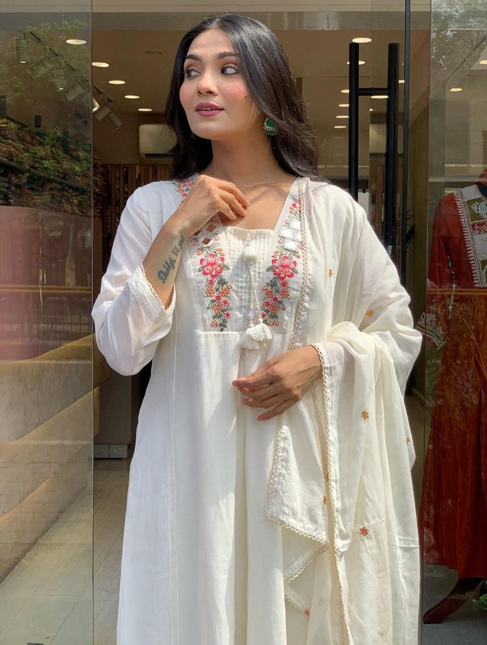 Kaalika Handcrafted Pure Cotton A-Line Suit Set