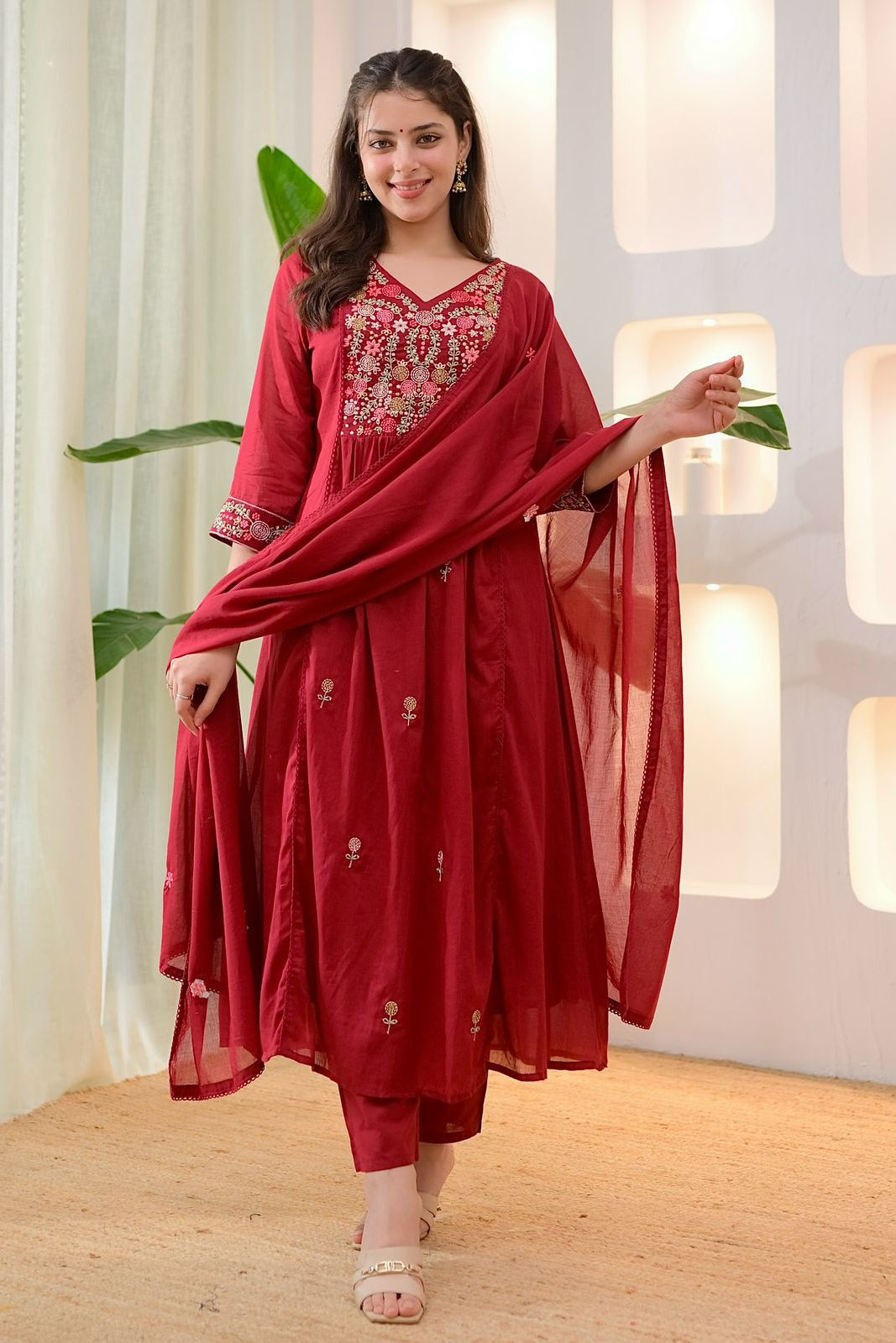 Neelakshi Embroidered Pure Cotton Suit Set