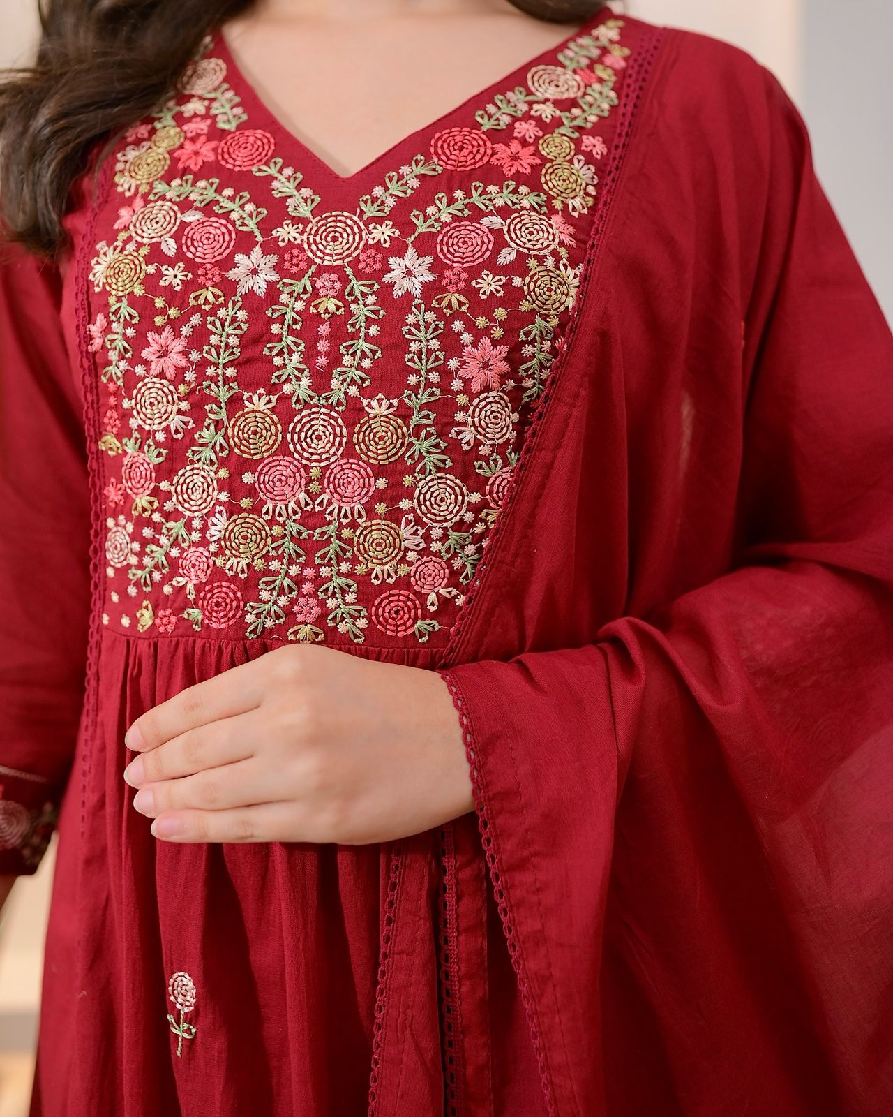 Neelakshi Embroidered Pure Cotton Suit Set