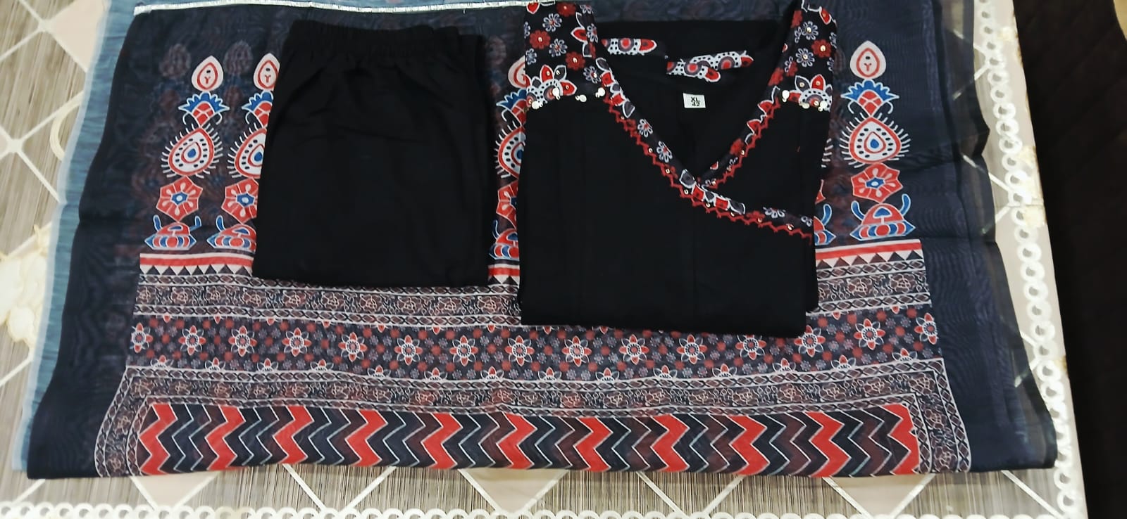 Shyamika Anarkali Kurti Pant Dupatta Set