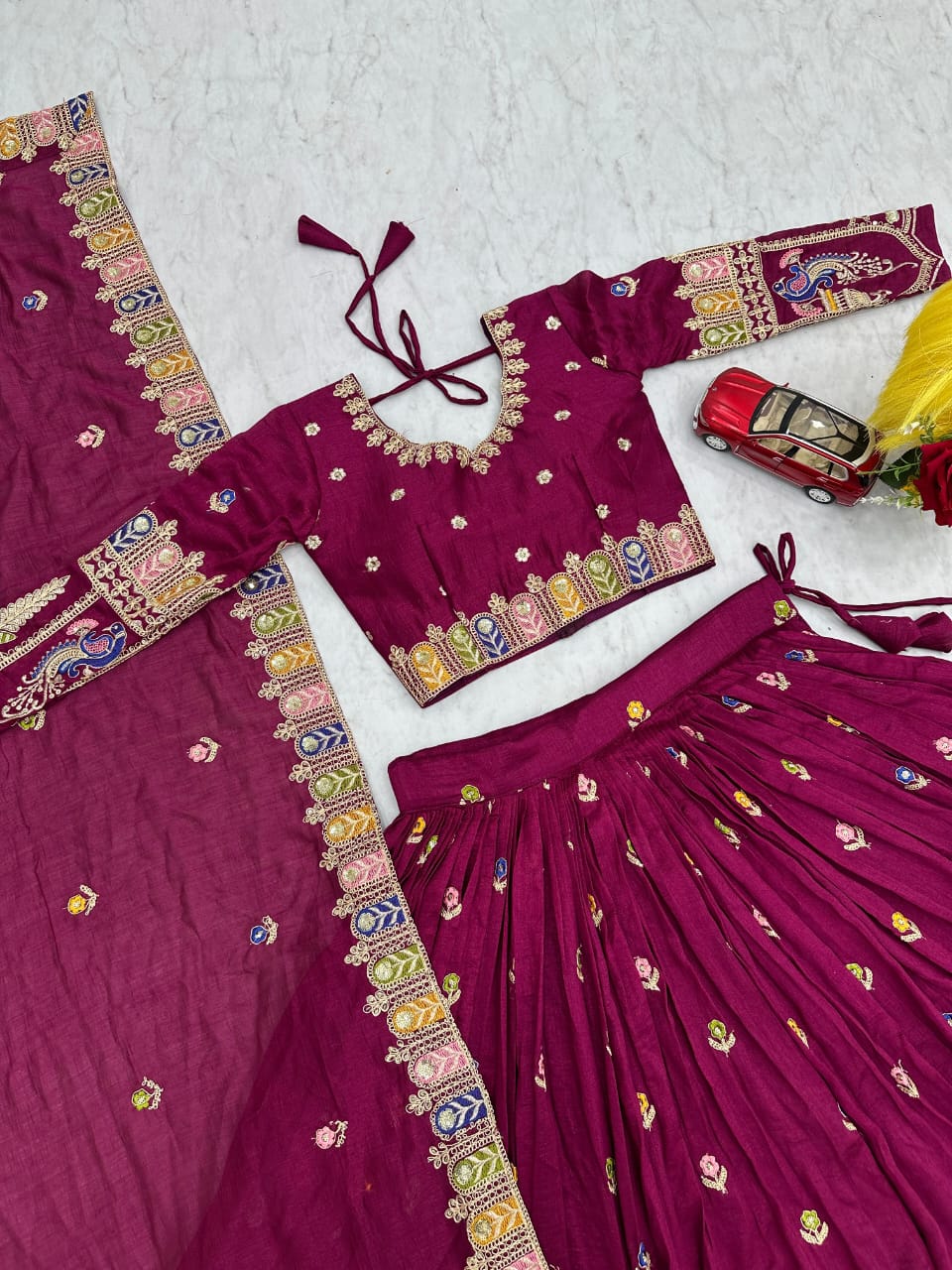 New Launch Wine Mahima Lehenga Choli Set