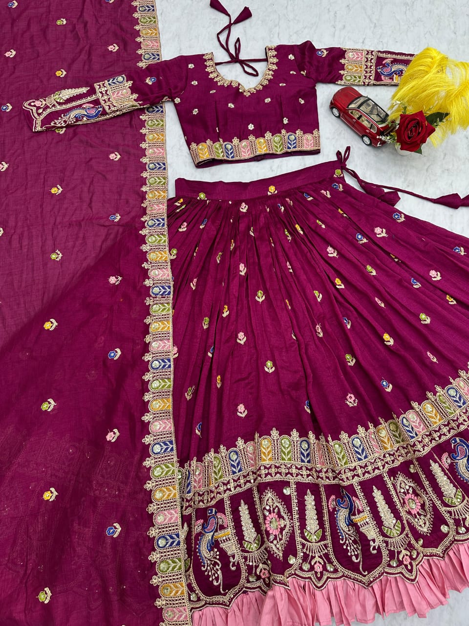 New Launch Wine Mahima Lehenga Choli Set