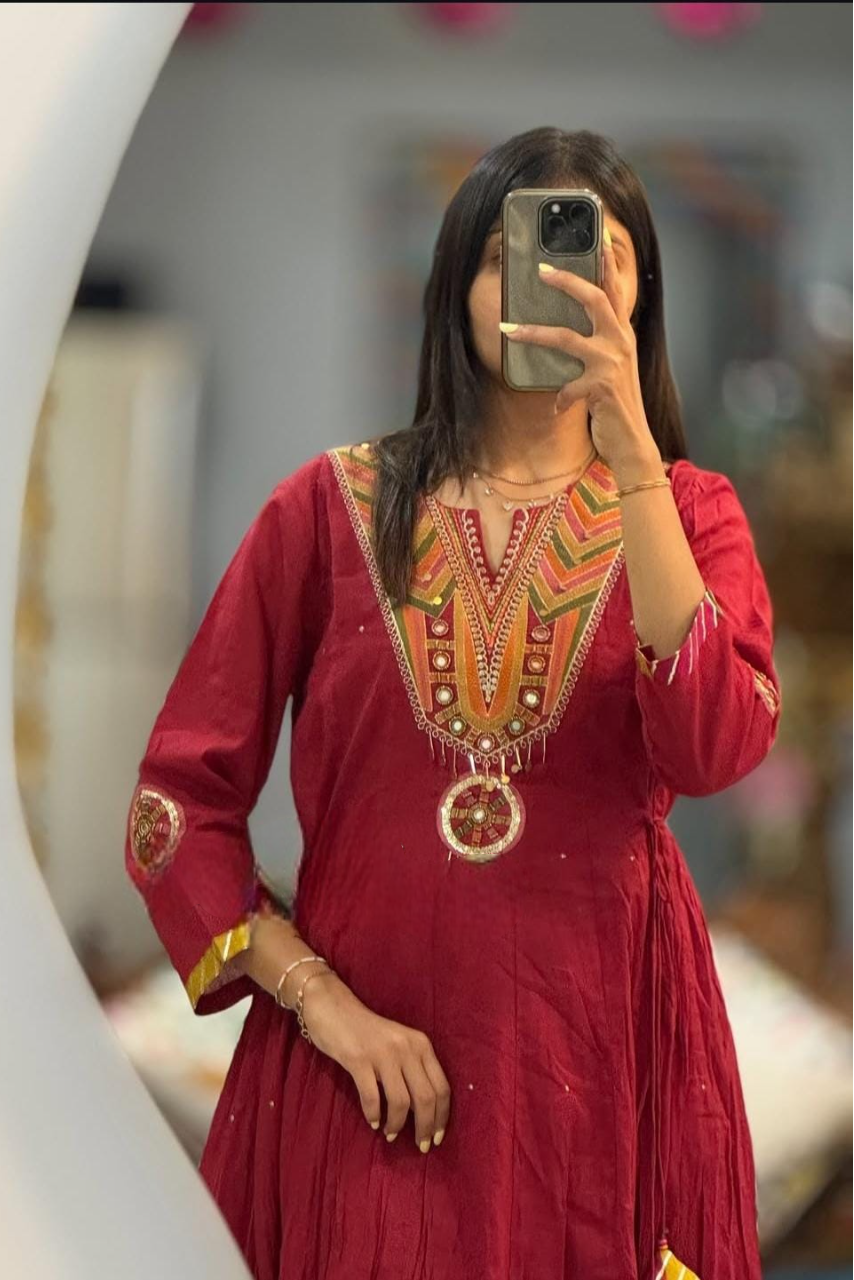 New Launching Cotton Anarkali Suit Set