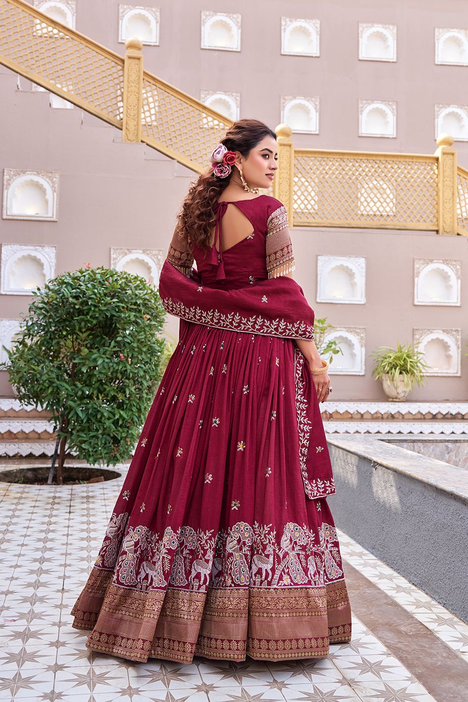 New launch Maroon Viraasat Lehenga Choli Set