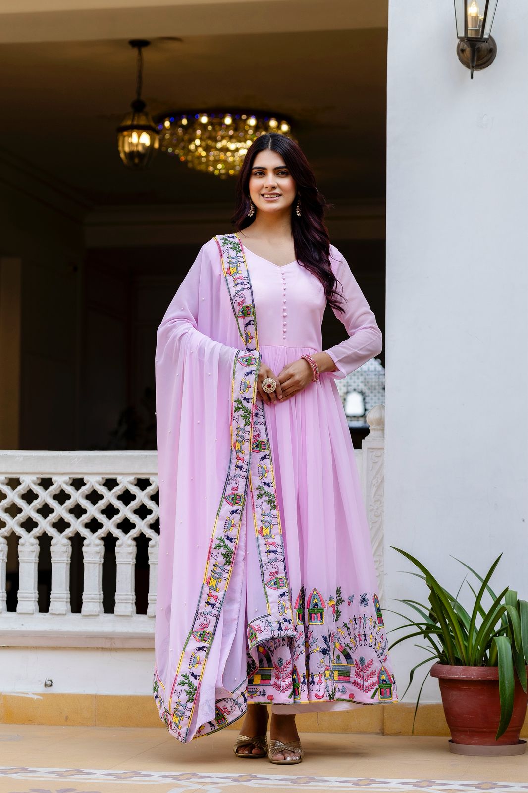 Surmayi Prabha Embroidered Gown Set