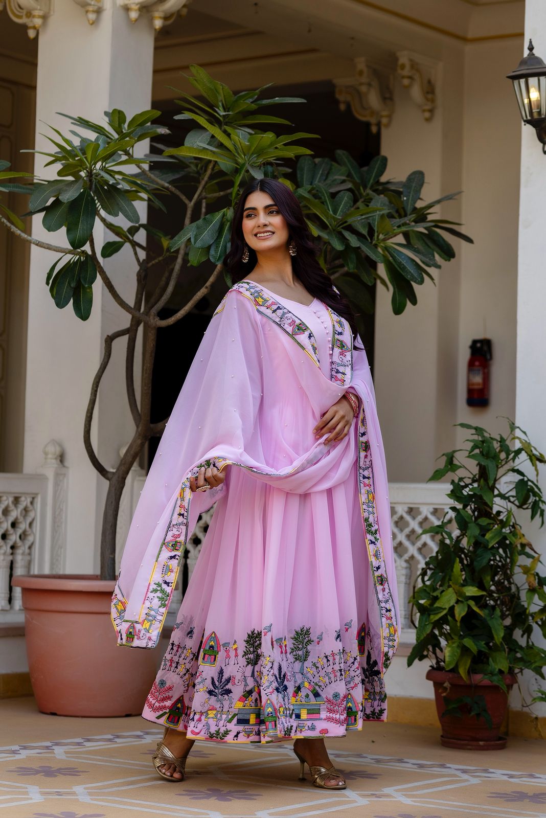 Surmayi Prabha Embroidered Gown Set