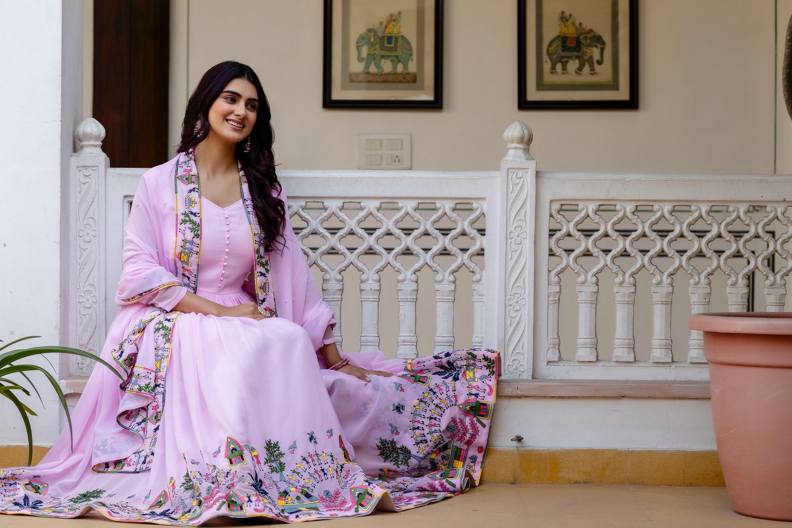 Surmayi Prabha Embroidered Gown Set