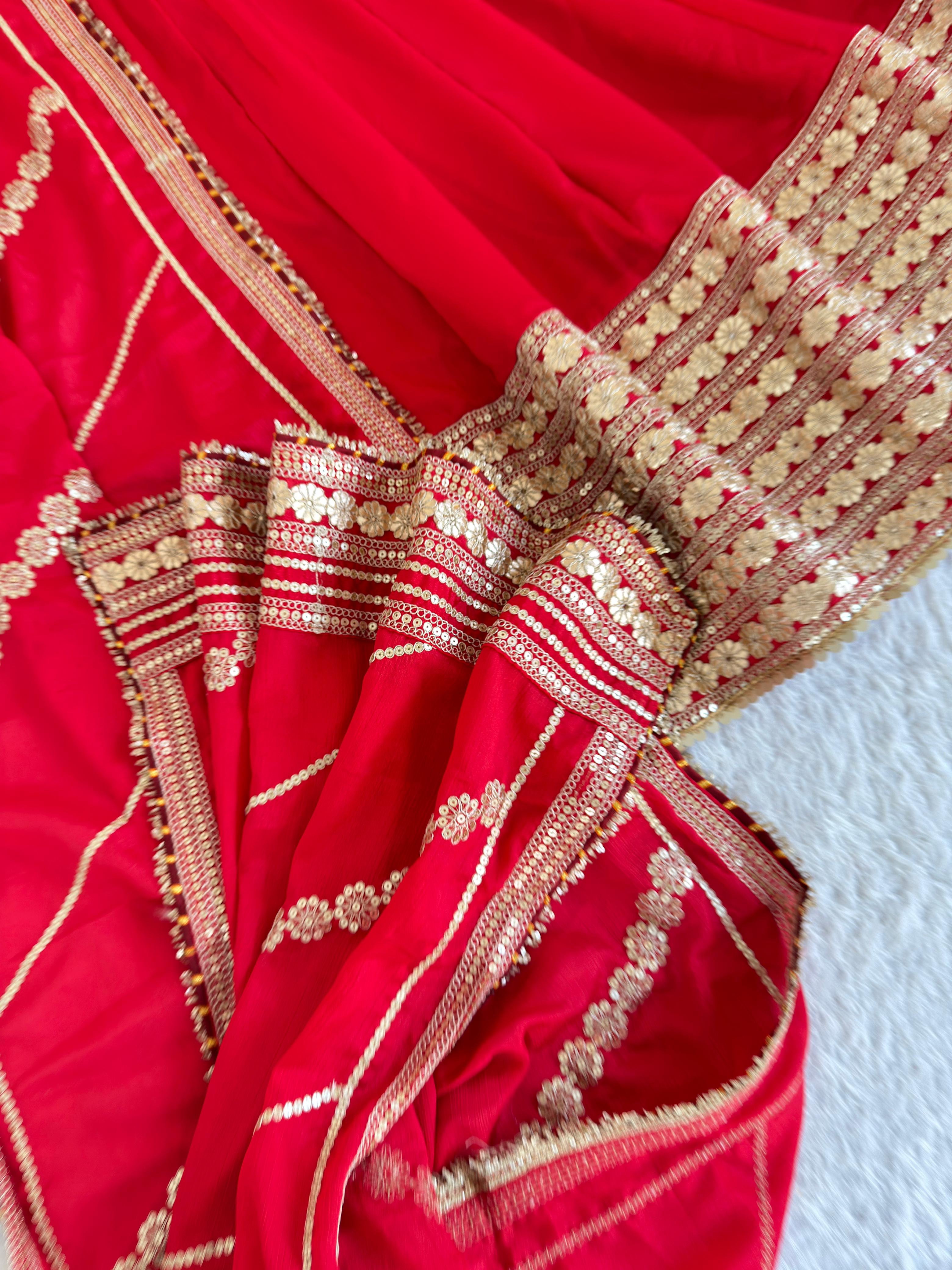 Agniraaj Chinon Silk Anarkali Set