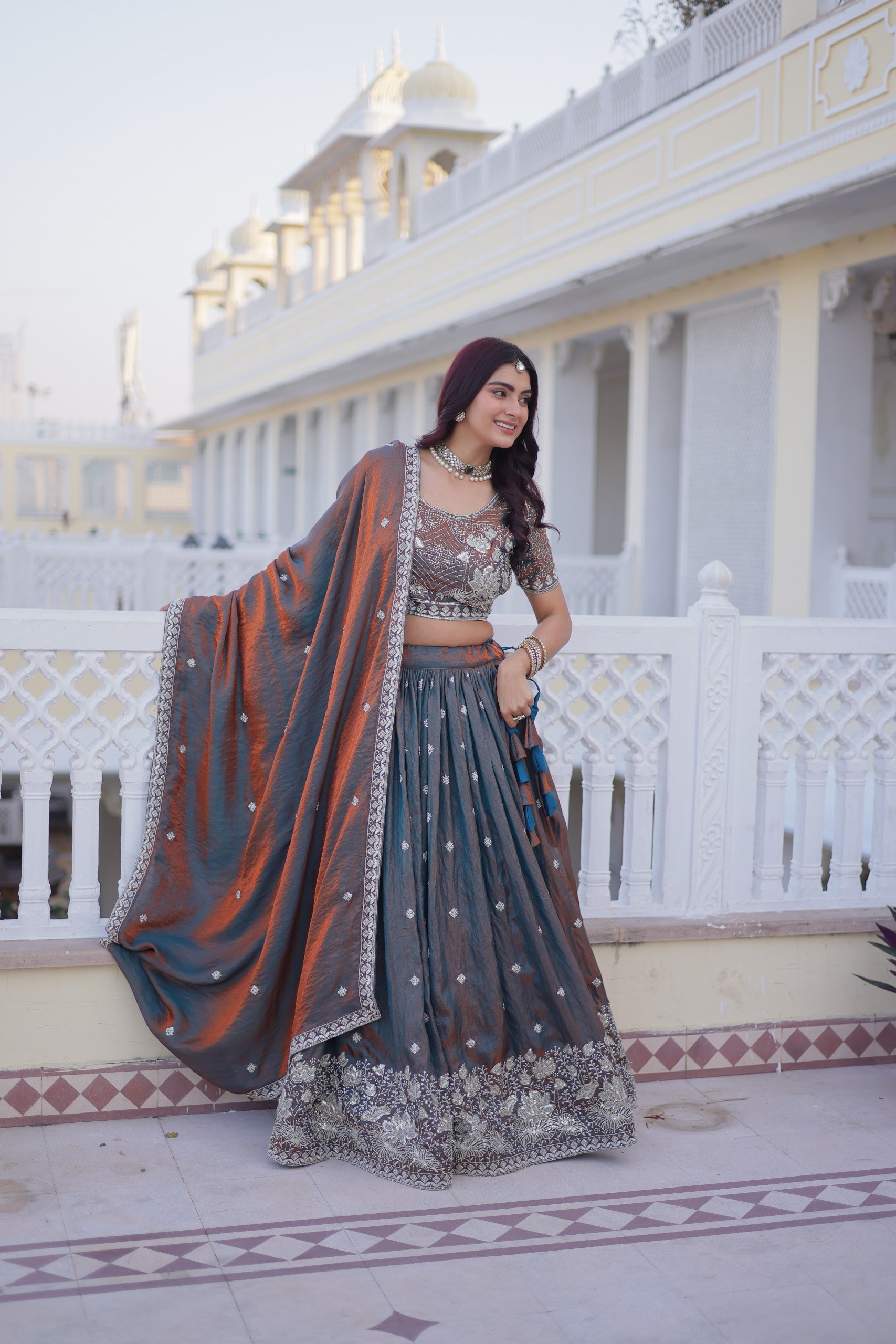 Rajeshwari Silvermist Lehenga Set