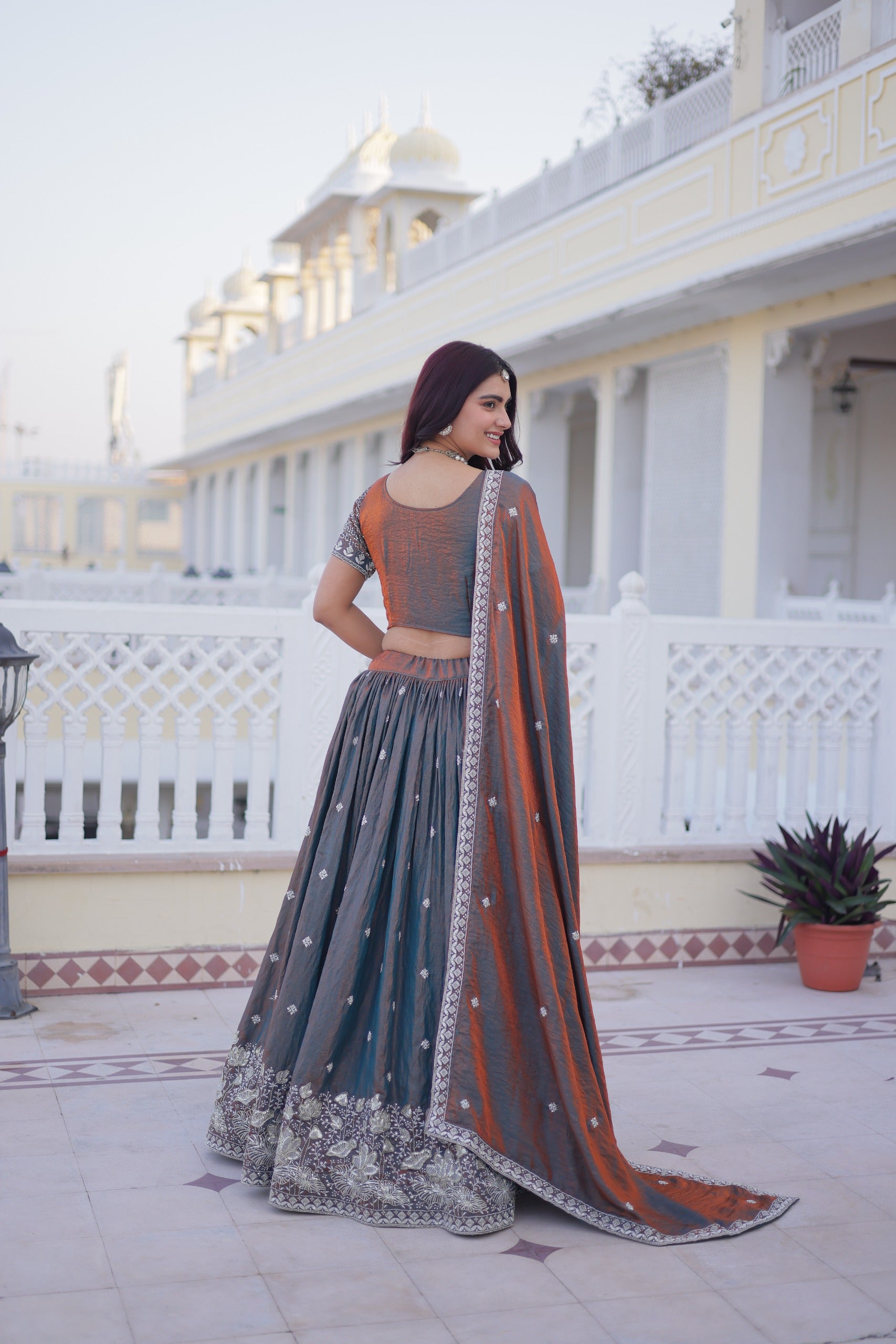 Rajeshwari Silvermist Lehenga Set