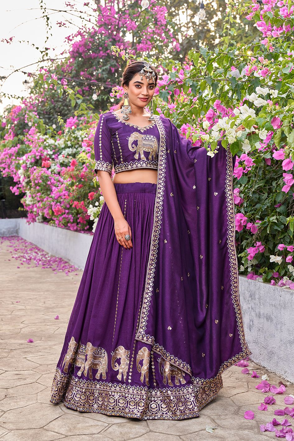 Rajnidhi Vichitra Embroidered Lehenga Choli