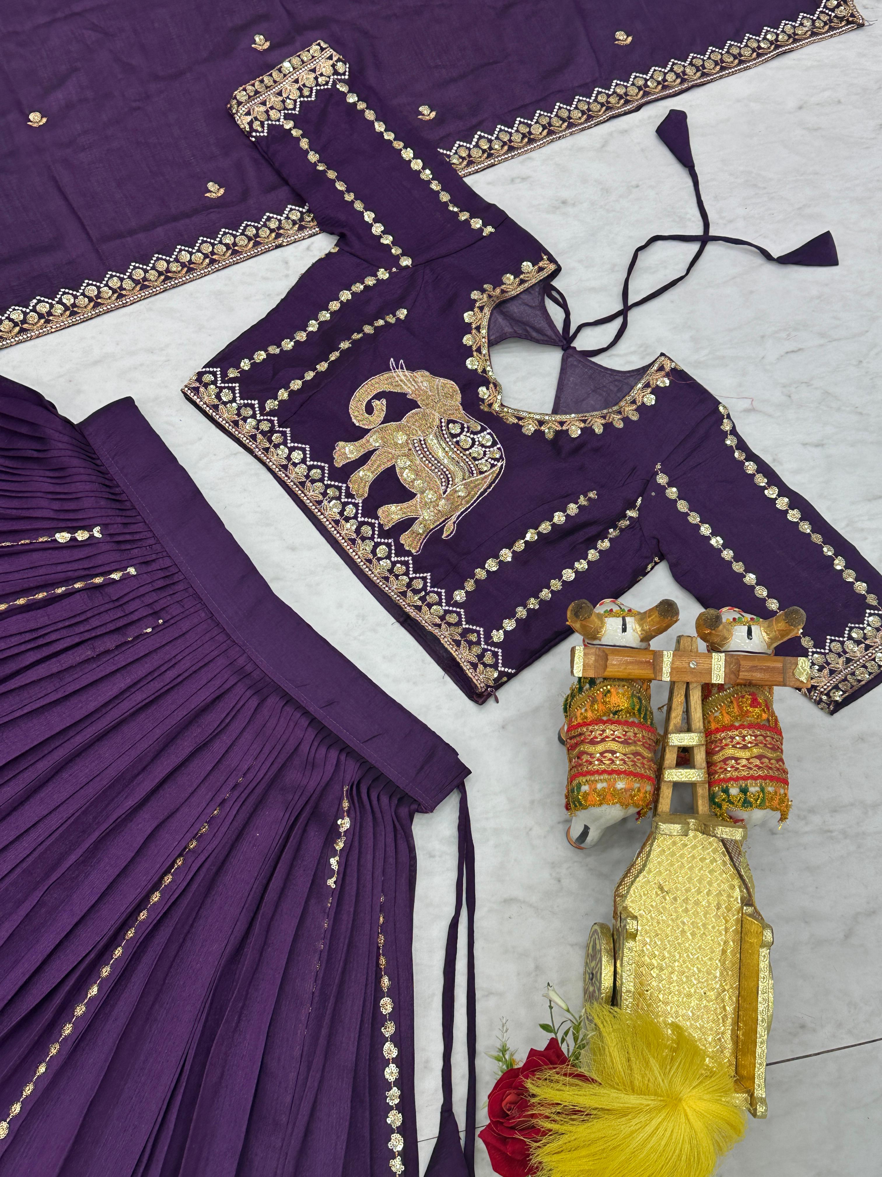 Rajnidhi Vichitra Embroidered Lehenga Choli