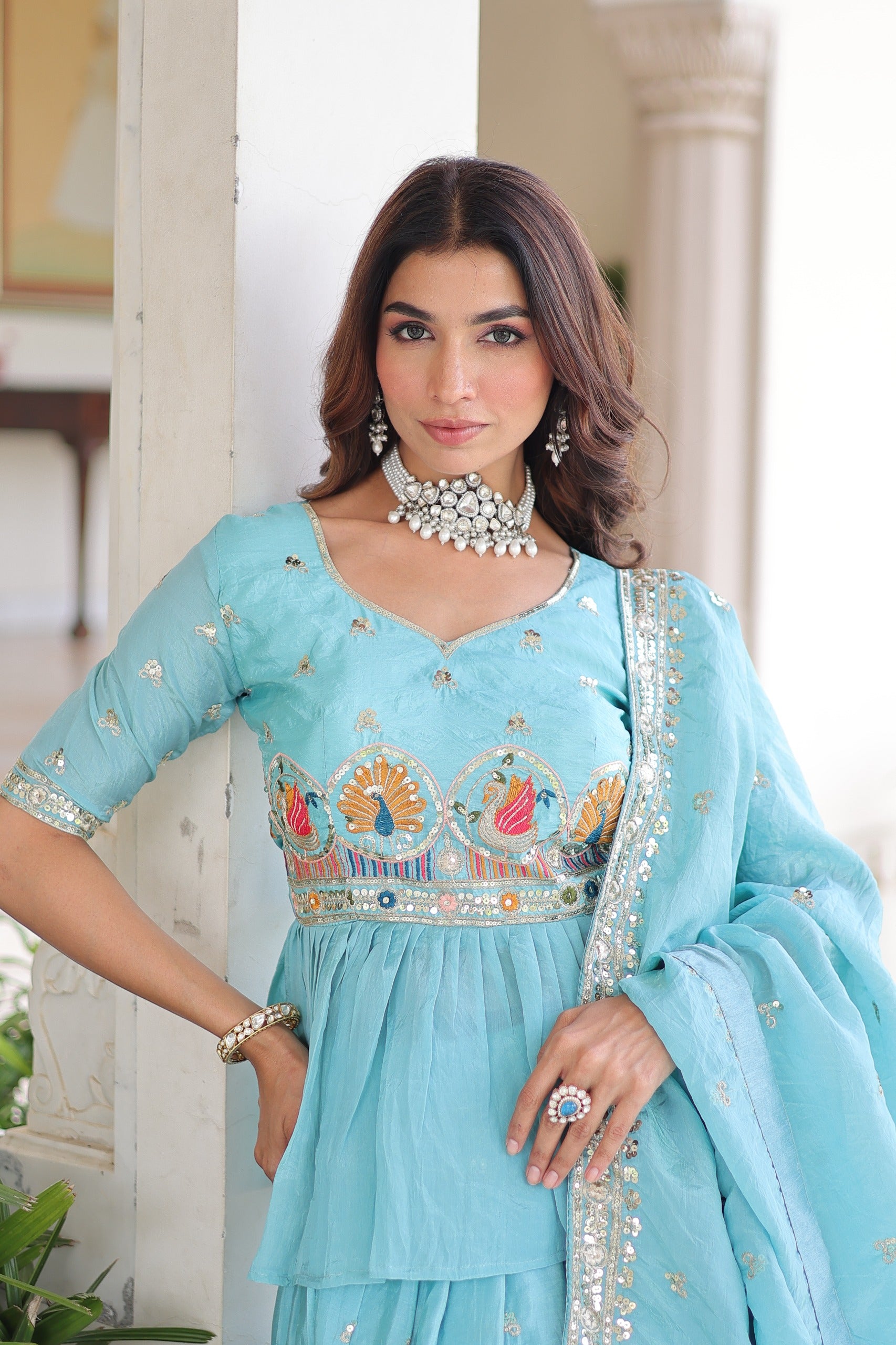 Amritva Aqua Crush Lehenga Choli Set