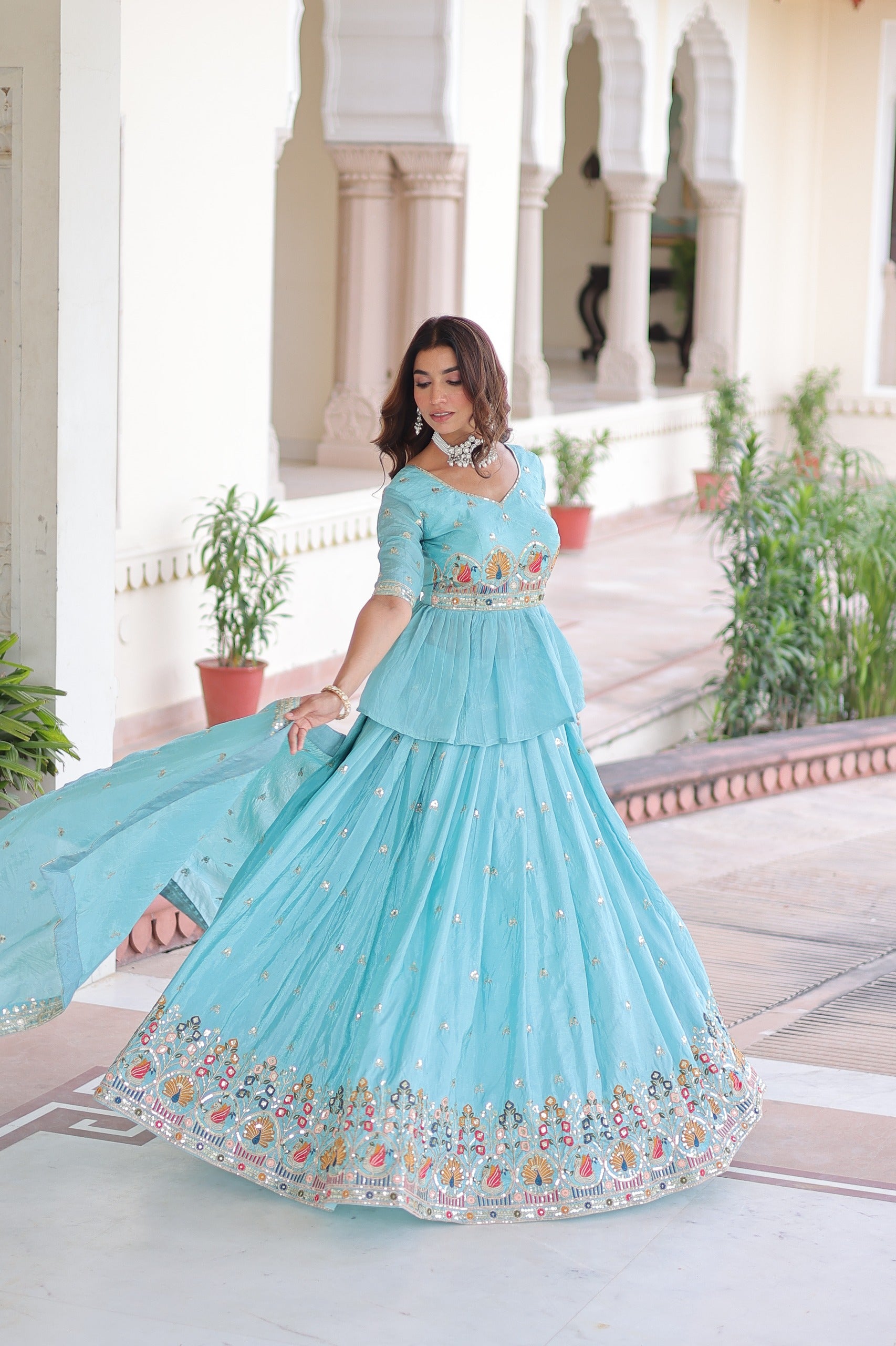 Amritva Aqua Crush Lehenga Choli Set