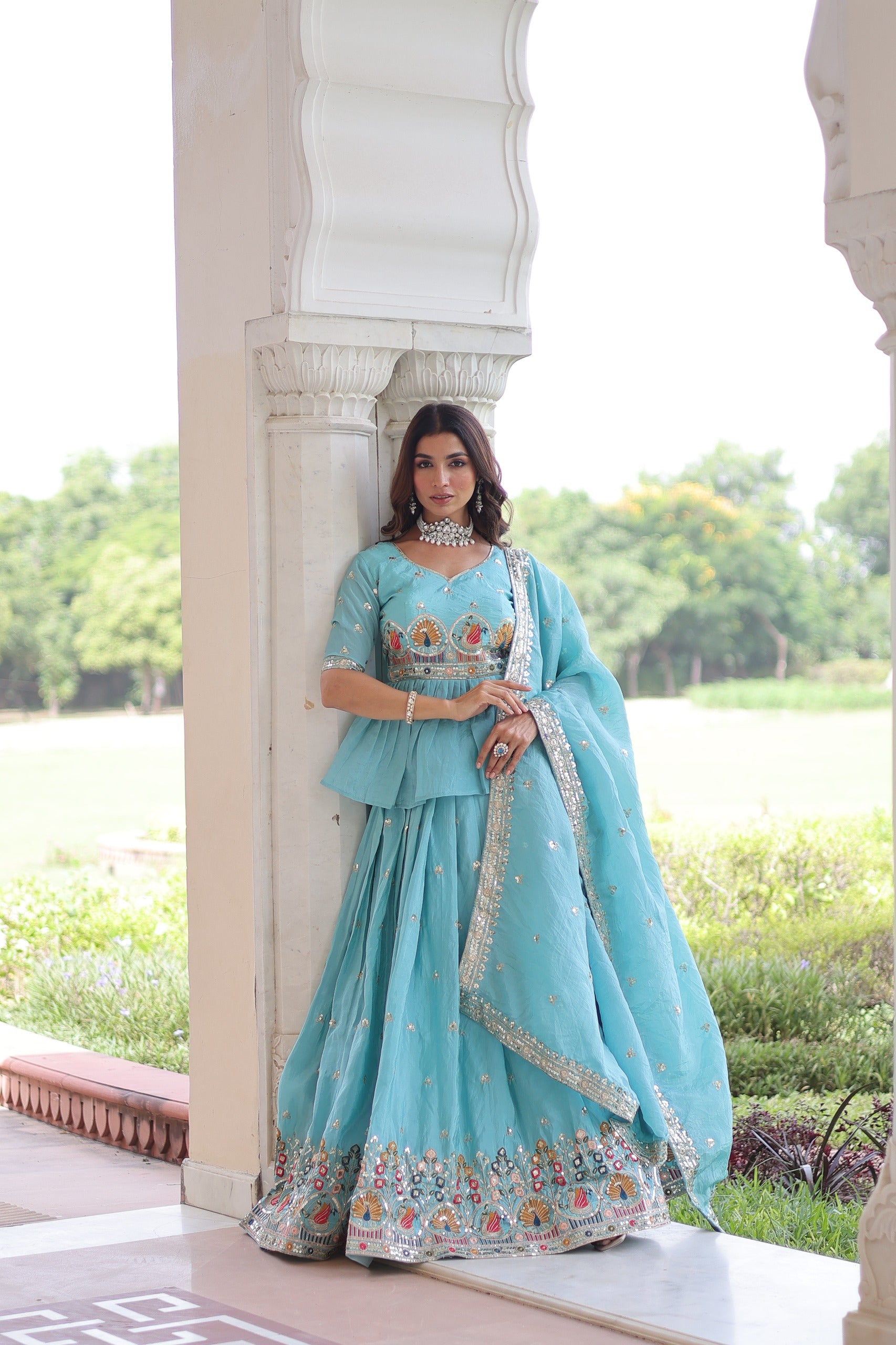 Amritva Aqua Crush Lehenga Choli Set
