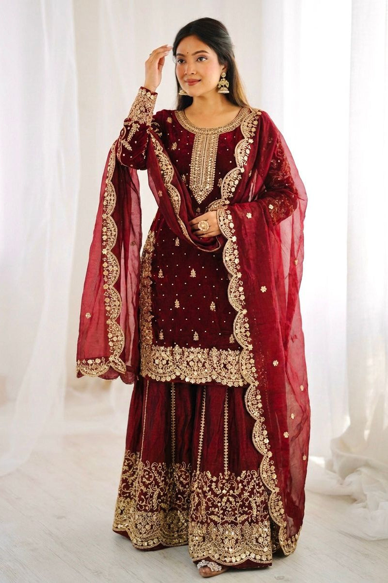 Amethyst Noor Zari Palazzo Set