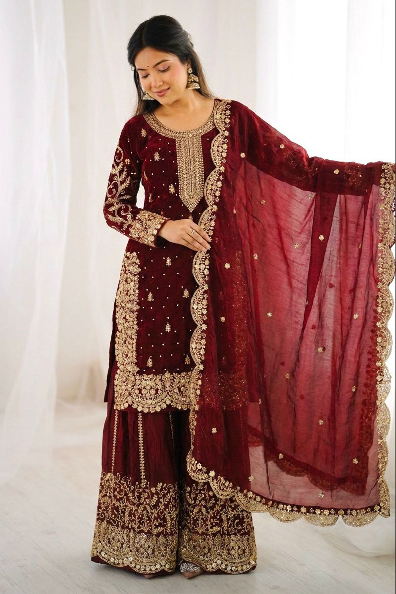 Amethyst Noor Zari Palazzo Set