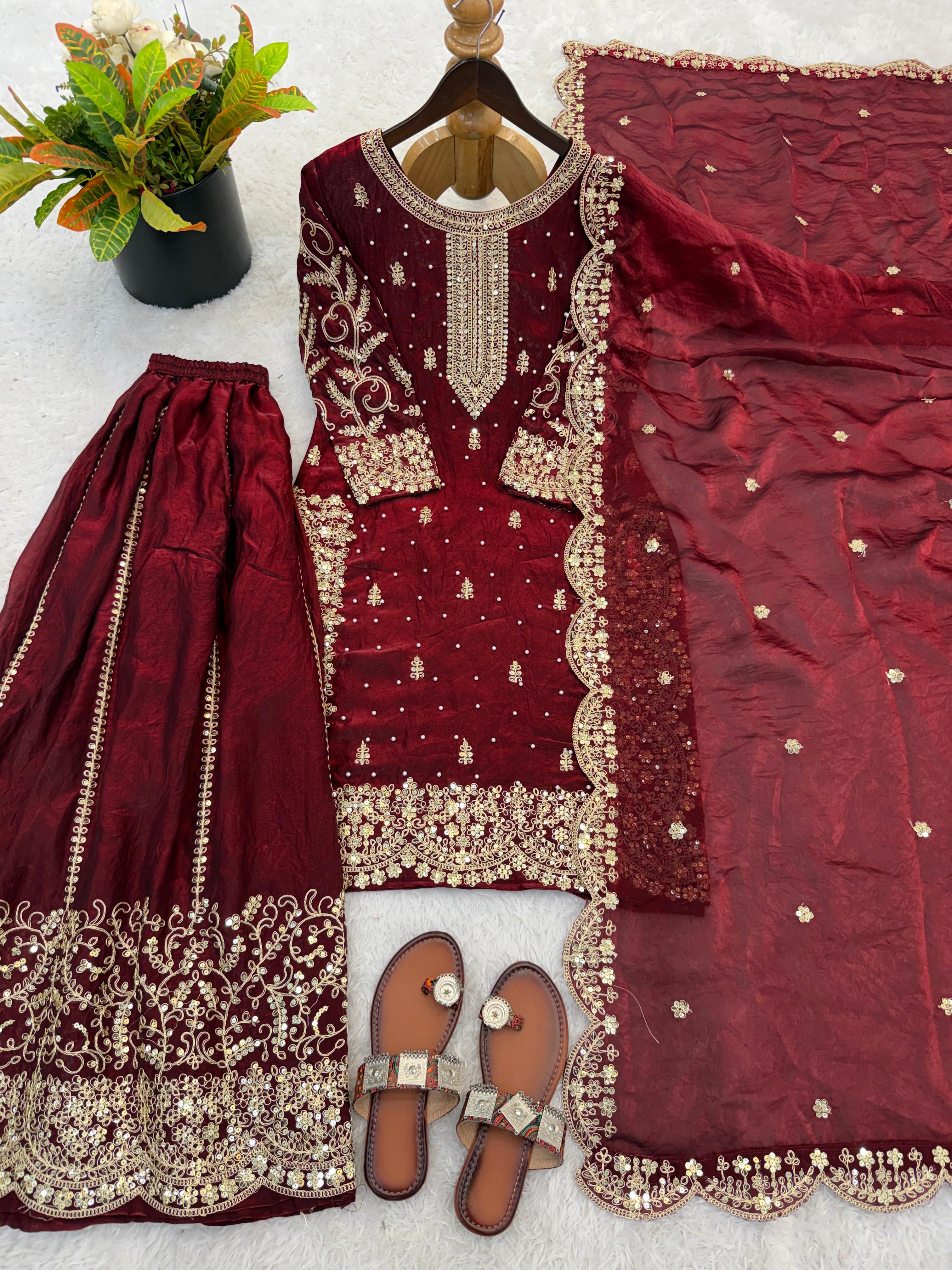Amethyst Noor Zari Palazzo Set