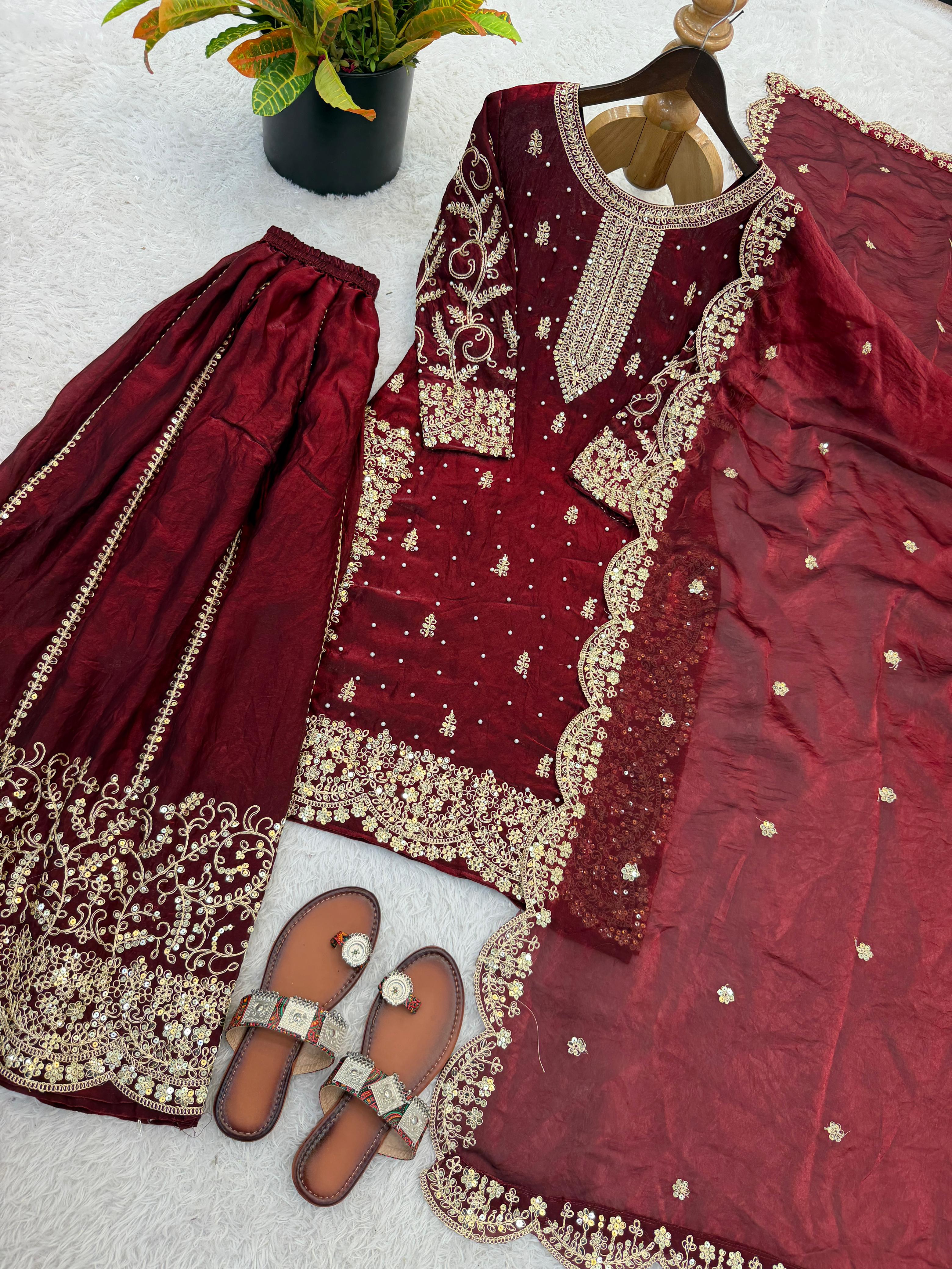 Amethyst Noor Zari Palazzo Set