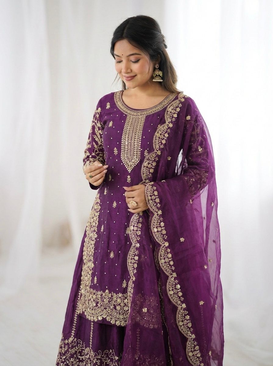 Amethyst Noor Zari Palazzo Set