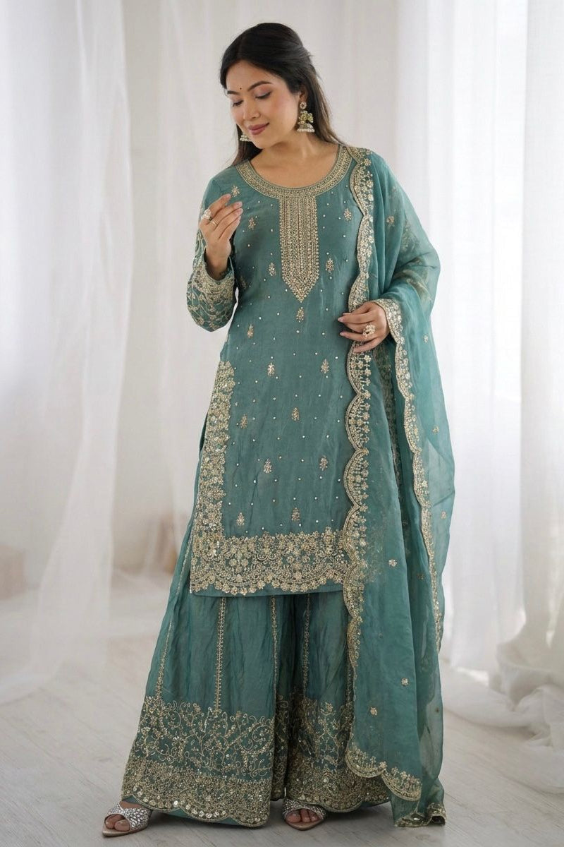 Amethyst Noor Zari Palazzo Set
