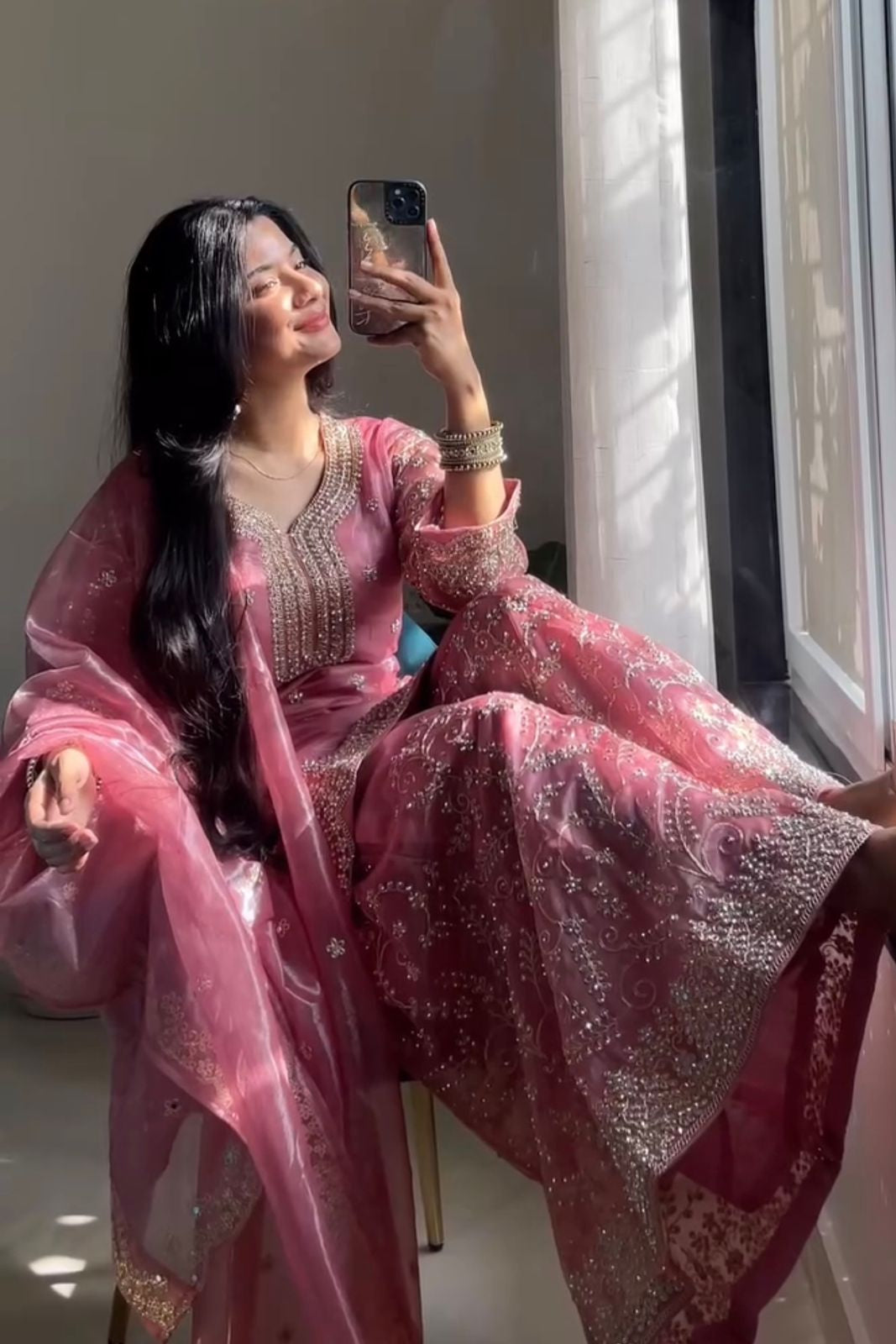 Noor Mahira Midnight Zari Plazo Set