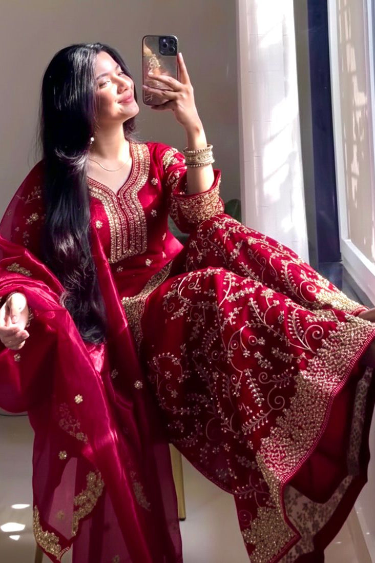 Noor Mahira Midnight Zari Plazo Set